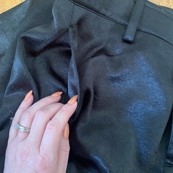 Vince Black Satin Wide Leg Cropped Pants - Picture 9 of 9